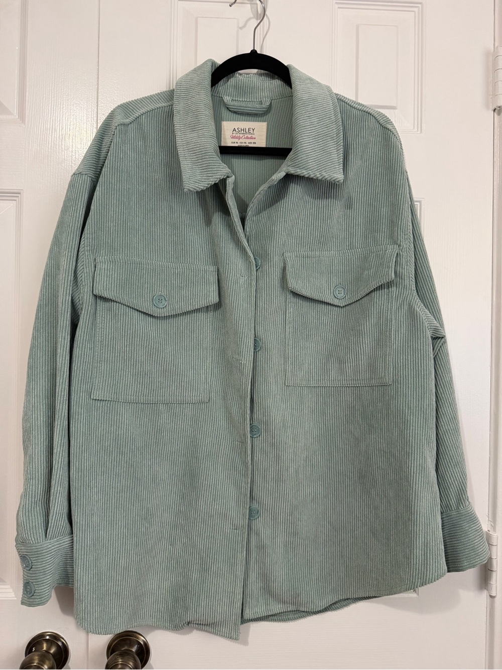 Light Teal/Blue size XL Ashley By 26 International Corduroy Shacket